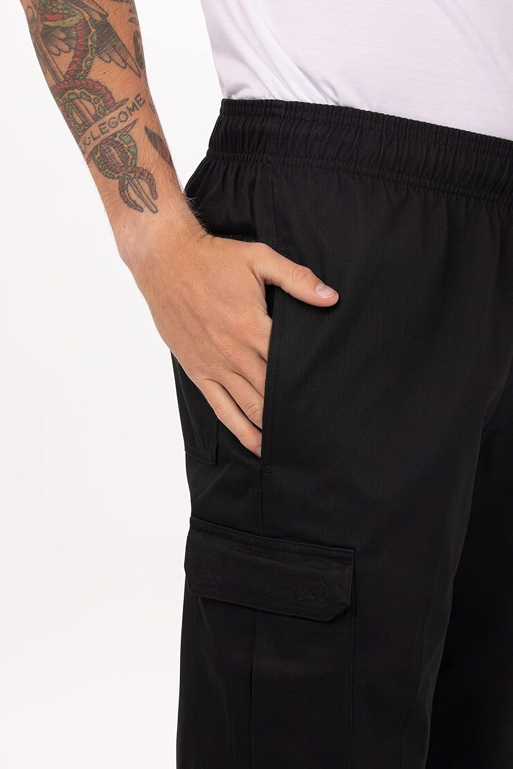 Chef Works Unisex Classic Fit Cargo Kochhose Schwarz, Grösse: L / Large, Bundweite: 38 - 40 Zoll, Sc