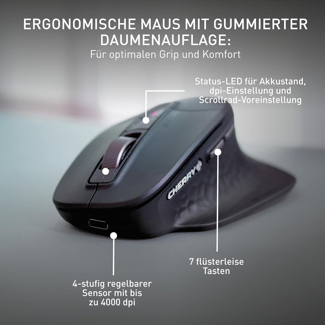 CHERRY Stream Desktop Ultimate, Kabelloses Multi-Device Tastatur-Maus-Set, Französisches Layout (AZE