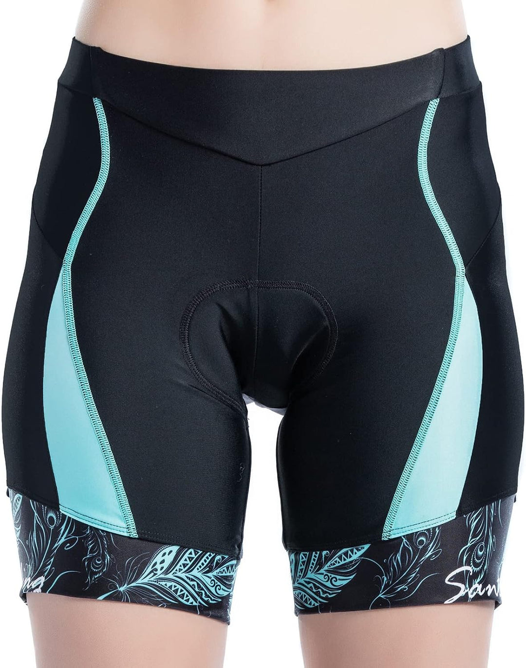 Santic Fahrradhose Damen Gepolstert Kurz Radlerhose Damen Radhose Damen mit Sitzpolster Radsportshor