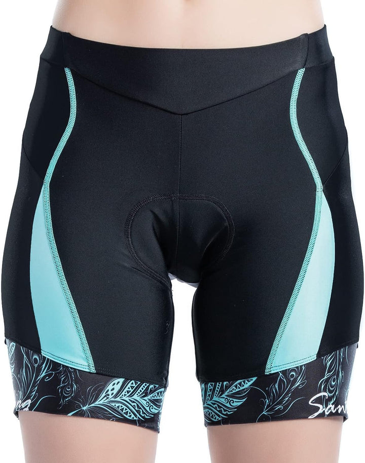 Santic Fahrradhose Damen Gepolstert Kurz Radlerhose Damen Radhose Damen mit Sitzpolster Radsportshor