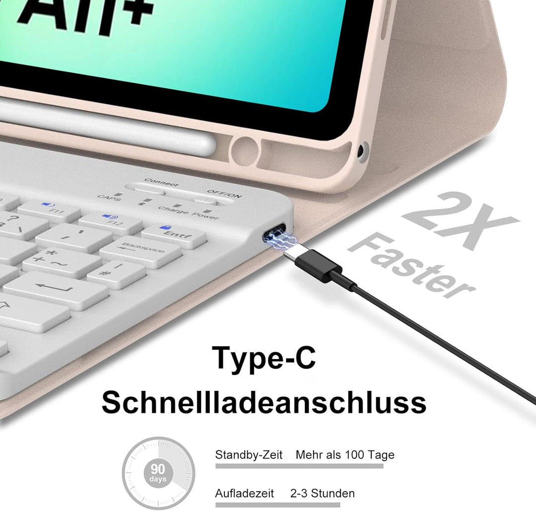 IVEOPPE Tastatur Hülle für Samsung Galaxy Tab ?11 Plus 11 Zoll 2025, [QWERTZ Deutsches], Bluetooth A