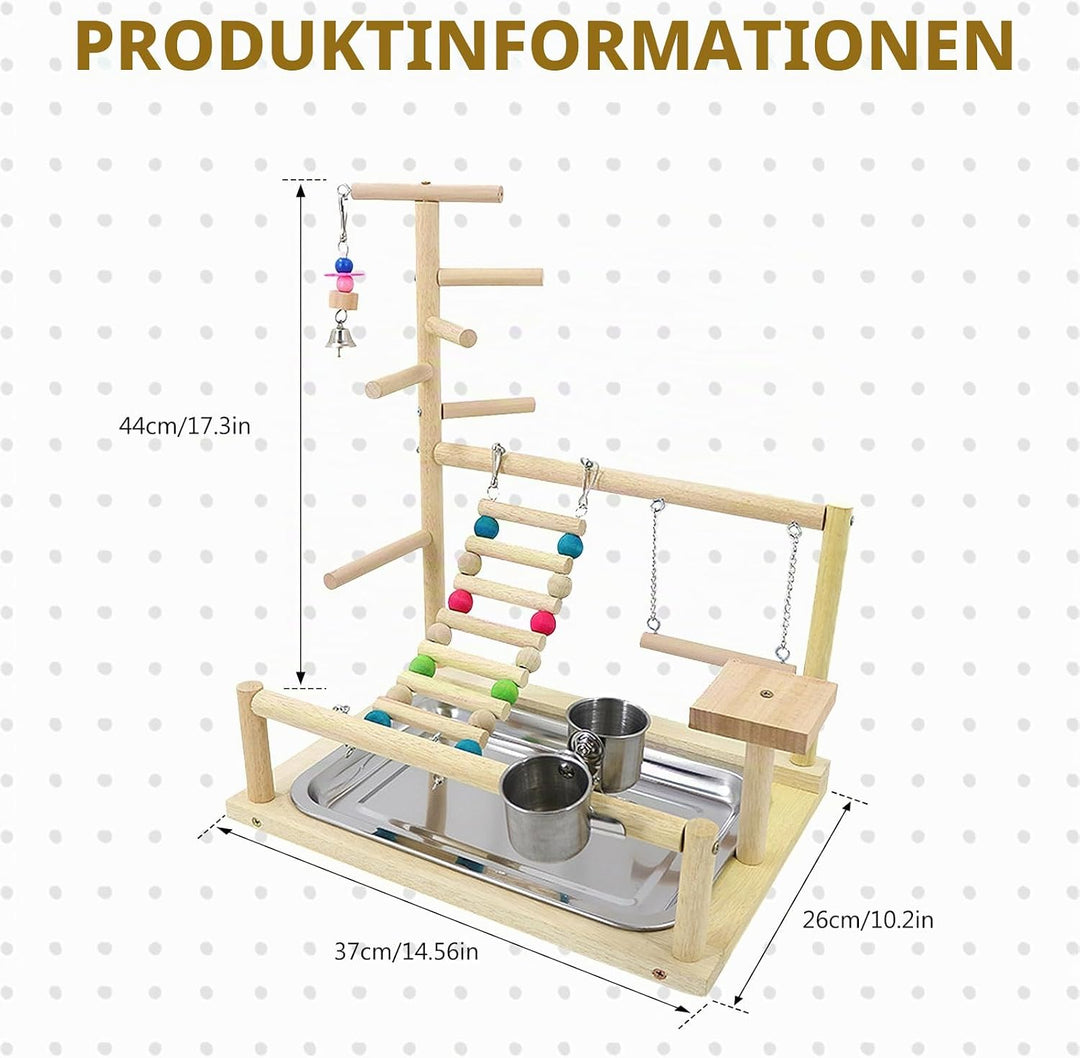 Wellensittich Spielplatz Vogel-Spielplatz, Papageienspielständer Mit Feeder Cup Und Tablett, Vogel-P