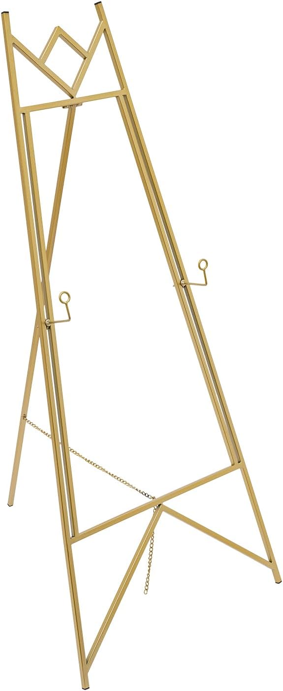 Gold Staffeleiständer, 48 x 110cm Bodenstaffelei Stativ für Willkommen & Schilder, Poster Staffelei