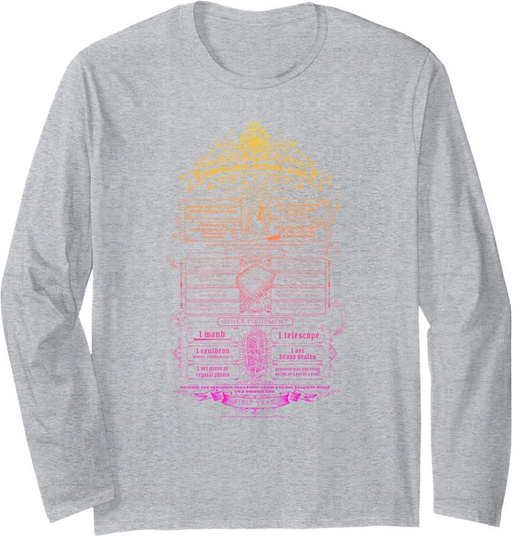 Harry Potter Hogwarts School List Langarmshirt