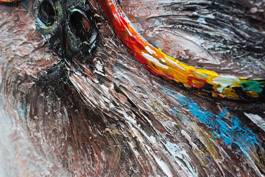 YS-Art XXL Abstrakt Acryl Gemälde auf Leinwand Positiv Hunde Welpe lustig handgemalt Wandbilder Wohn