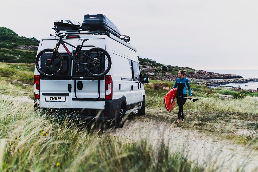 Thule Elite Van XT Heck-Fahrradträger für Ford Transit ab Bj. 05/2014 Camping Reisemobil schwarz
