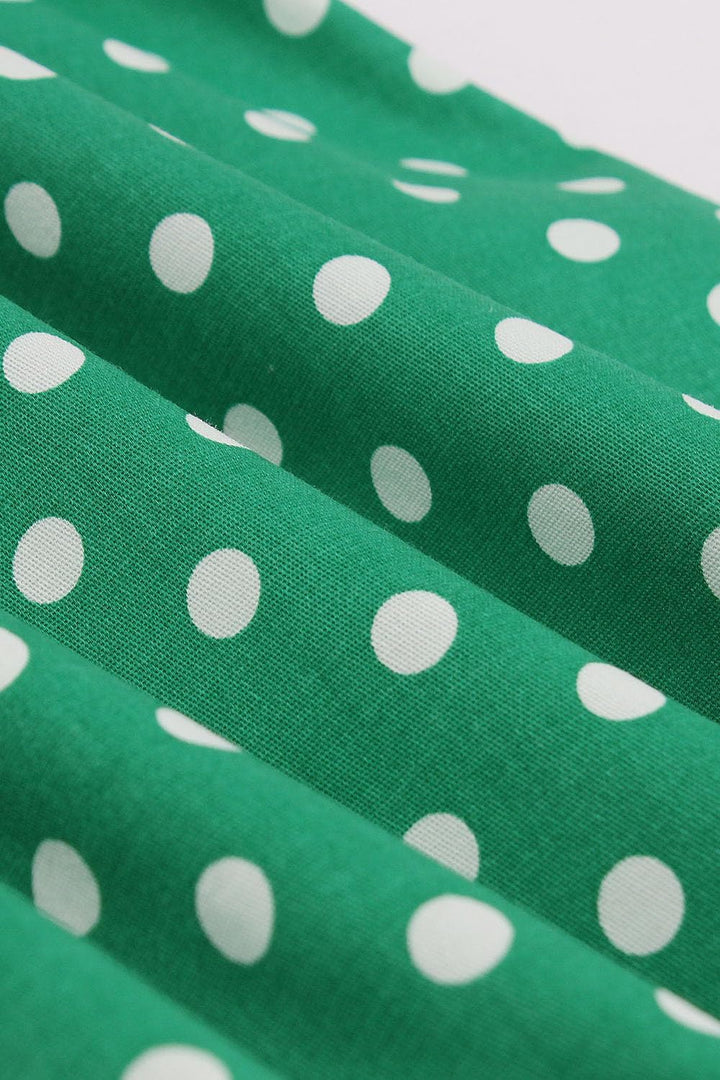 AXOE Damen Rockabilly Kleider 50er Jahre Baumwolle Gürtel S Grün, S Grün