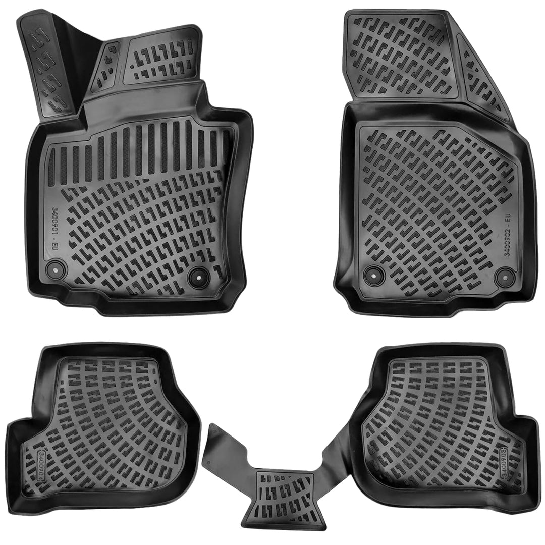 Rizline Passgenau 3D Fussmatten Auto Kompatibel mit Skoda Octavia 2 Gen 2004-2013 Auto Zubehör 1. un
