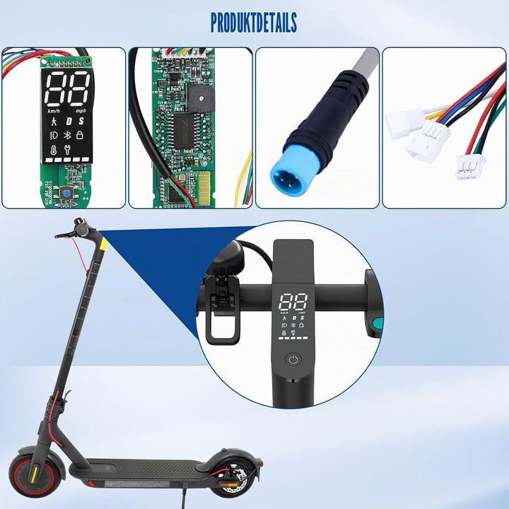 Elektroroller Bluetooth Dashboard für Xiaomi Pro 2, E-Scooter Armaturenbrett mit Abdeckung, Klare Da