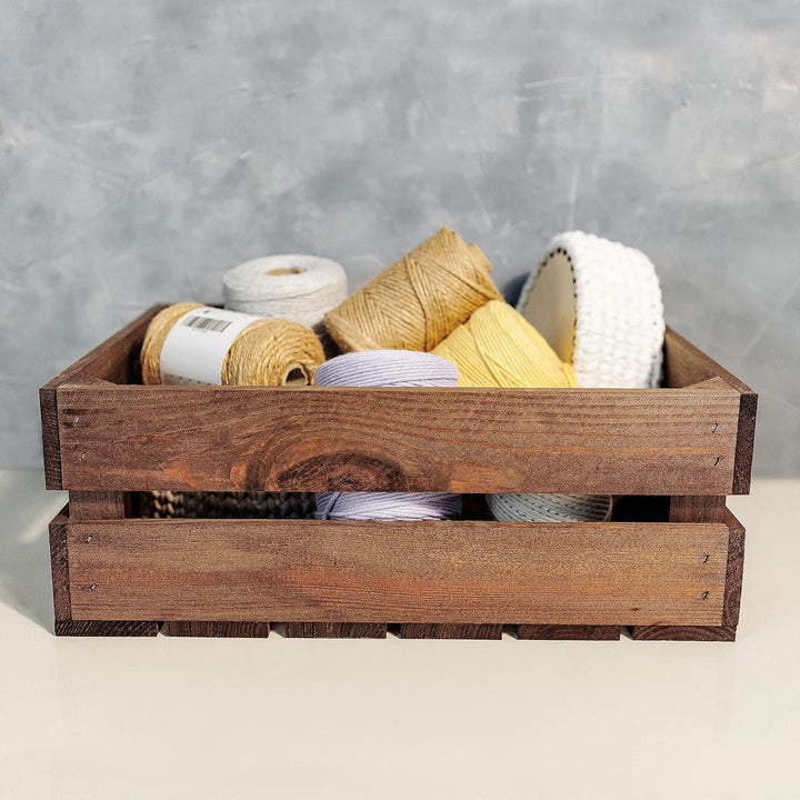 Creative Deco 3 x Holzkiste Wenge | Weinkisten Set Obstkiste Holz | 40 x 30 x 15 cm | Geschliffen |