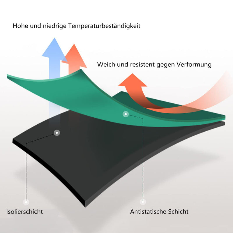 uyoyous Antistatik-Matte Lötmatte ESD Matte 100 x 60 cm Antistatische Arbeitsmatte Tischmatte Rutsch