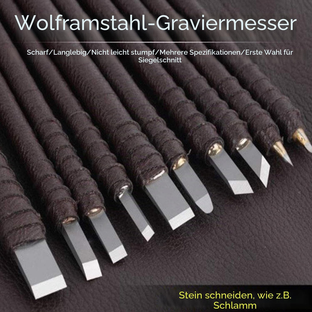 10 Stück Steinschnitzwerkzeuge, Graver Meissel Für Steinsiegel, Gravieren Von Holzschnitzen, Handgef