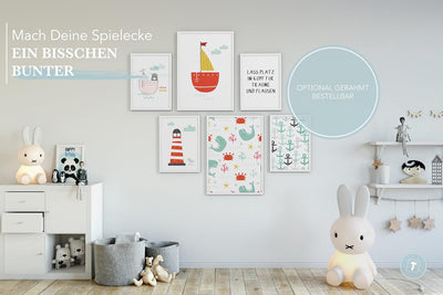 Papierschmiede® Bilder Kinderzimmer Kids Mood Poster Set Ahoi Strand, Kinderzimmer Bilder Babyzimmer