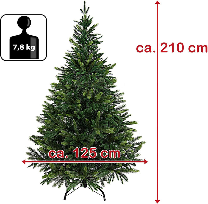 BB Sport Luxus Christbaum 210 cm Mittelgrün/Douglasie künstlicher Weihnachtsbaum PE/PVC Spritzguss M