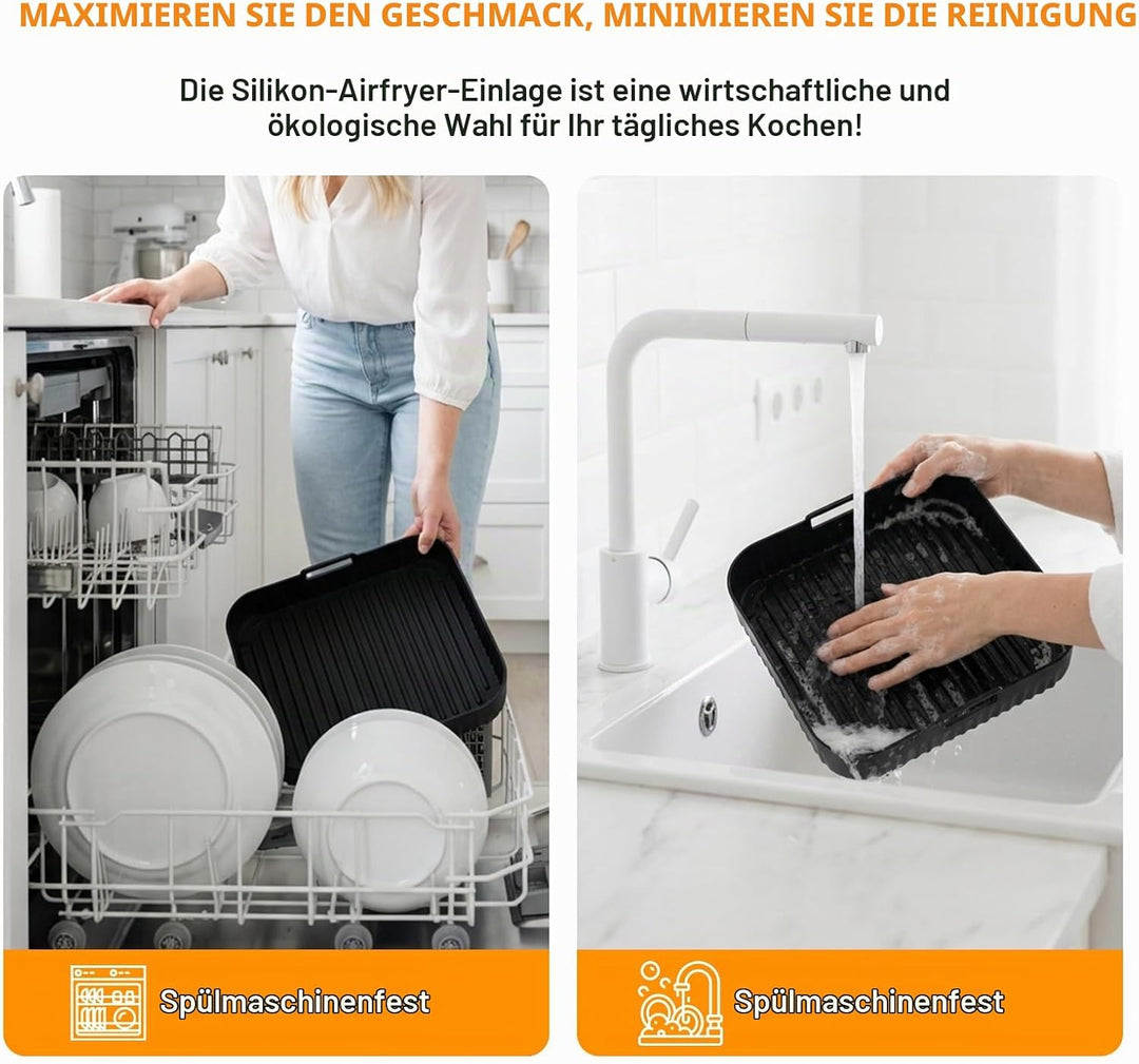 2pcs Silikonform HeissLuftfritteuse Zubehör für Tefal Easy Fry XL Surface, 27cm Silikonform Airfryer