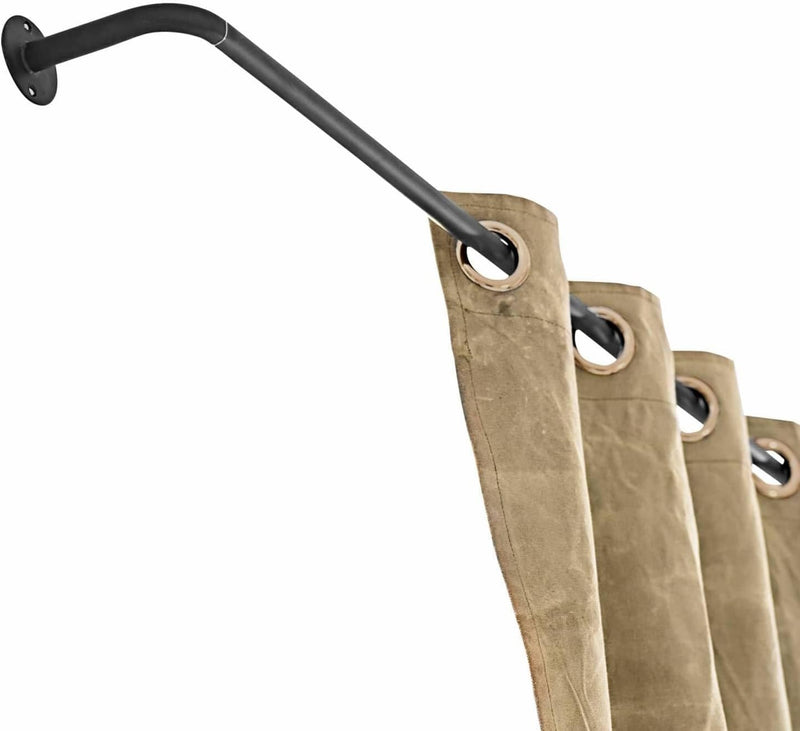 LOBERON® Gardinenstange Omara, Eisen, H/B/T ca. 5/224 / 12 cm, dunkelgrau