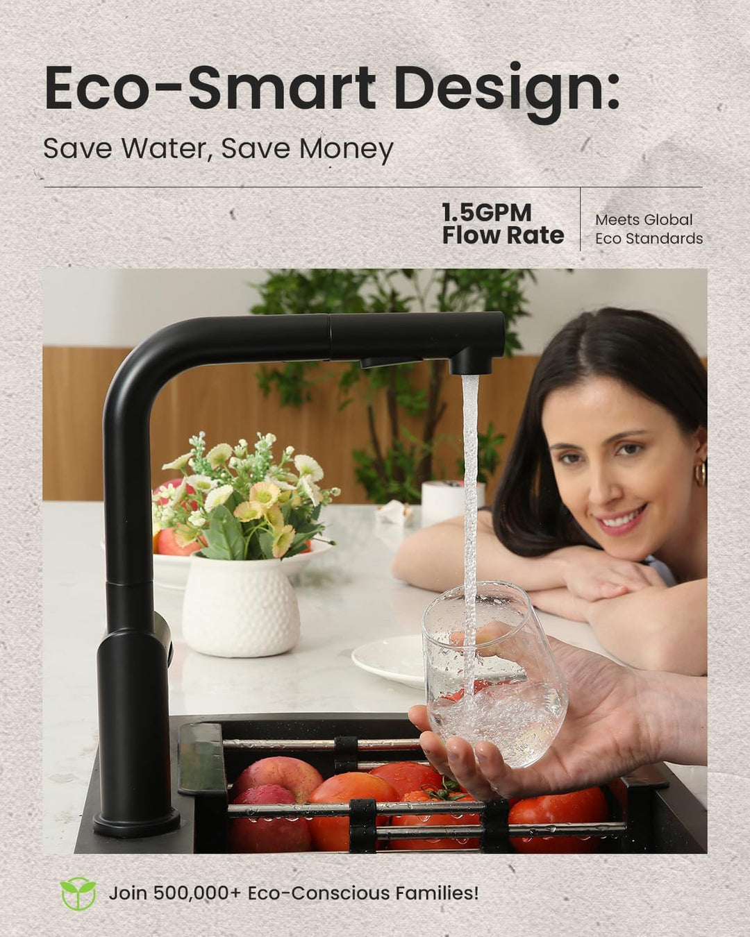 APPASO Wasserhahn Küche mit Brause, Küchenarmatur Ausziehbar Hochdruck, 360° Drehbar Mischbatterie m