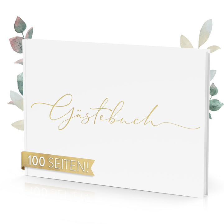 TWIVEE - Gästebuch - für Hochzeit, Geburtstag, Babyparty, Ferienwohnung etc. - 100 blanko Seiten wei