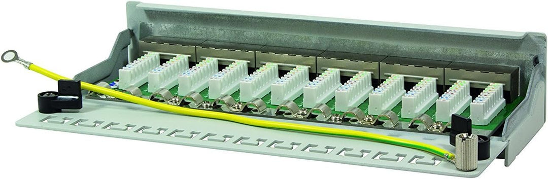 BIGtec 12 Port CAT6a Patchpanel Verteilerfeld Verteiler Patchfeld Desktop Tisch Wandmontage 500Mhz 1