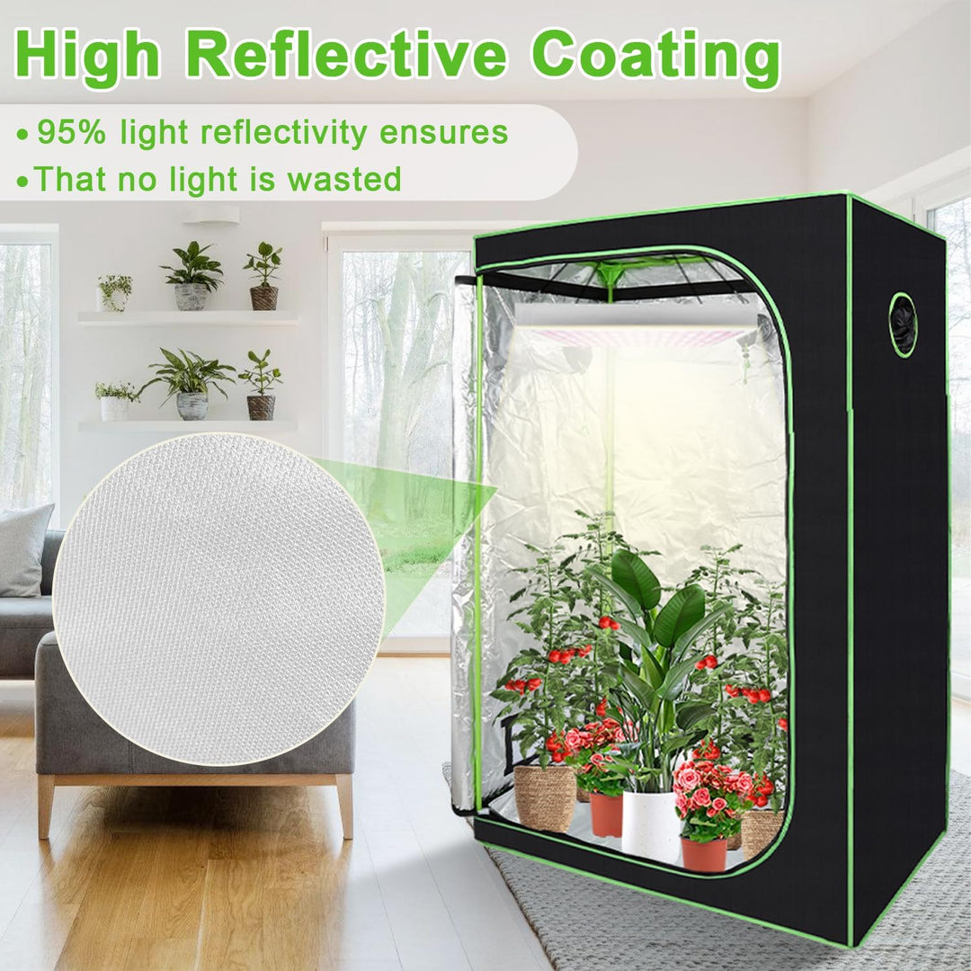 Growzelt 120 * 60 * 180cm Growschrank Lichtdicht und Wasserdicht Homegrowing Gewächshaus für Pflanze