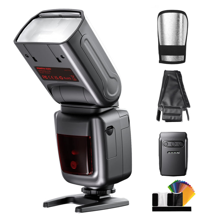 PHOTOOLEX 2.4G Blitz Flash Speedlite mit Drahtloser Auslöser für Canon Nikon Sony Panasonic Olympus