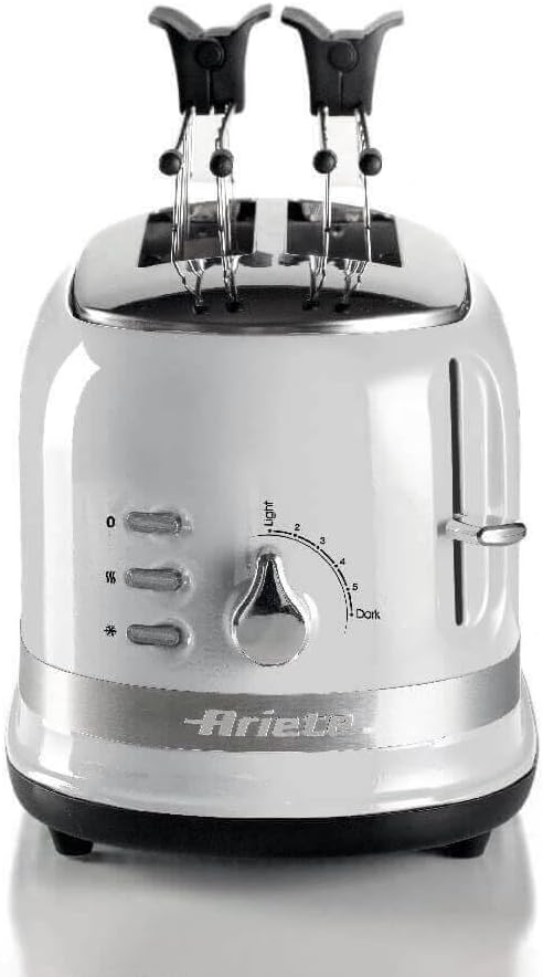 Ariete 149/01 Moderner 2-Scheiben-Toaster mit Zange, automatischer Auswurf, Krümelschublade, Auftau-
