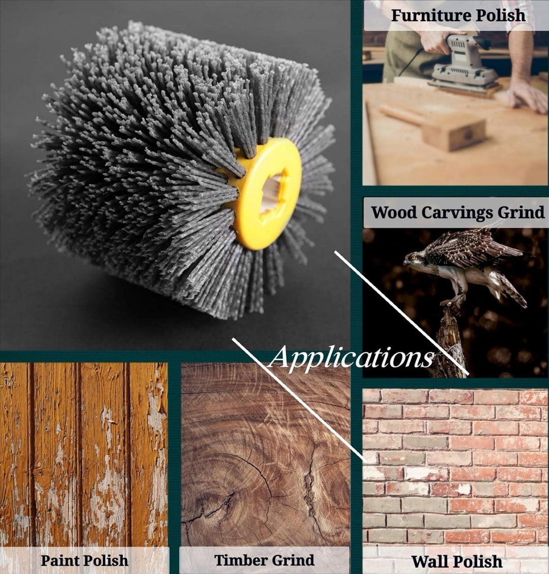 Nylonbürste Drahtziehrad Pinsel Polieren Polierscheibe, Körnung # 240, 19 mm Bohrung 120 mm Durchmes