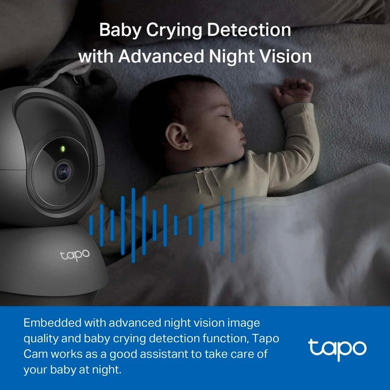 Tapo C201 360° WLAN-Überwachungskamera für Innenräume, 1080P, Nachtsicht, Bewegungserkennung, Zwei-W
