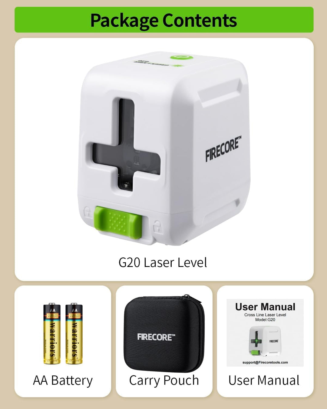 Kreuzlinienlaser Firecore Laser-Wasserwaage Selbstnivellierender Vertikale und Horizontale Laser Lev