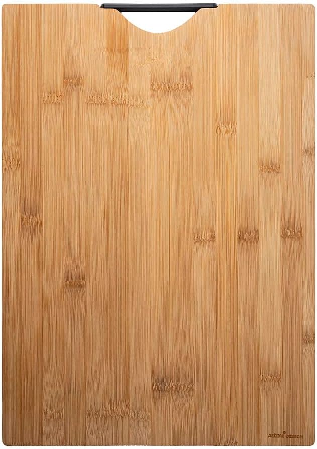 Schneidebrett Bambusholz-Brett Servierbett Küchenbrett Holz Tranchierbrett Gross mit Griff (40X30X1,