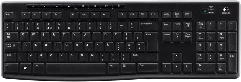 Logitech K270 Kabellose Tastatur für Windows, US QWERTY-Layout - Schwarz