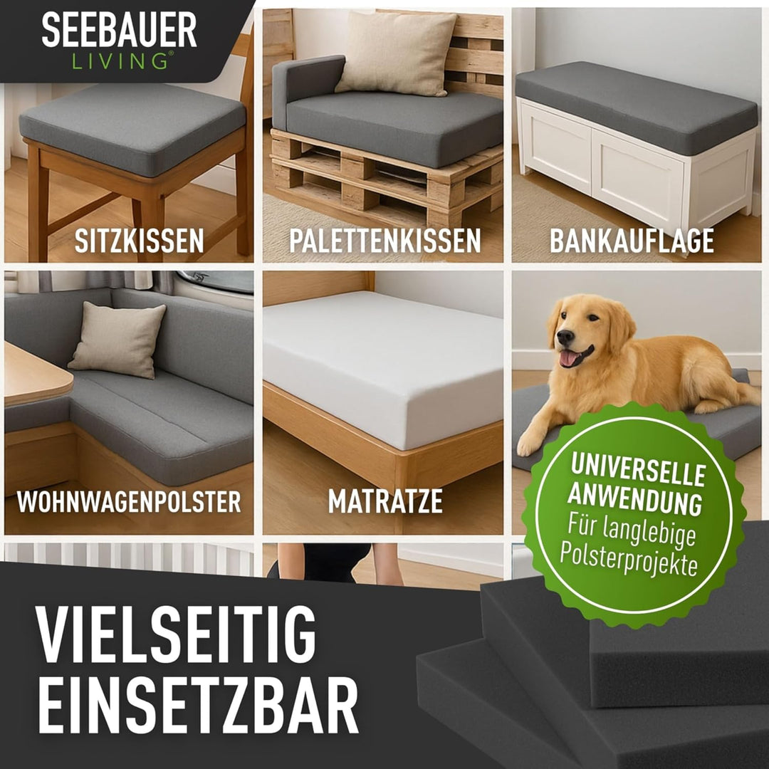 Schaumstoff Ultra Strong RG 60/70 (Sehr fest) 40 x 40 x 5 cm Schaumstoffplatte für Polster und Sitzk