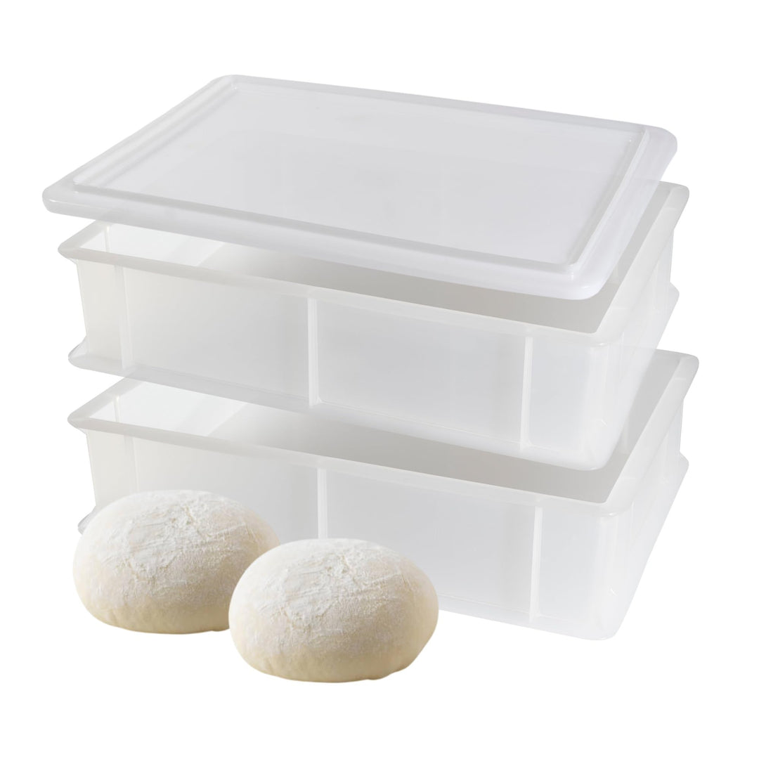 CookandSupply Gärbox für Pizza und Brot - Lebensmittelechte Teigbehälter - Made in Italy - 2 Stapelb