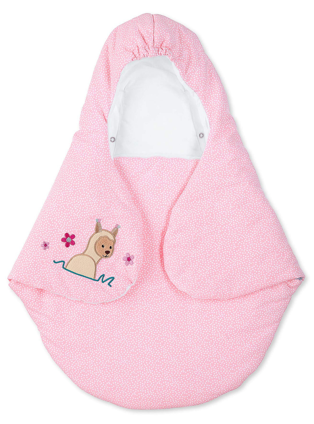 Sterntaler Einschlagdecke Kuschelzoo, Lama Lotte, Wattiert, Alter: Für Babys ab der Geburt, 75 x 90