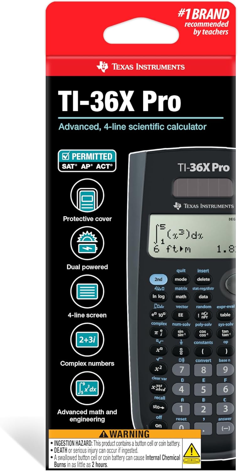 Texas Instruments TI-36X PRO Schulrechner (4-zeilig), nur mit französischer Anleitung und Sprache, 3