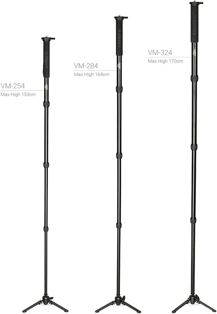 Jusino Aluminium-Monopod mit abnehmbarem Fuss/Tischstativ (6kg Belastbarkeit, Schnelldrehverschlüsse