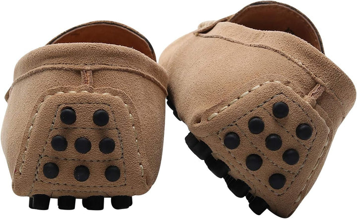 Jamron Herren Wildleder Penny Loafers Gemütlich Fahrende Schuhe Mokassin Slippers 39.5 EU Beige, 39.