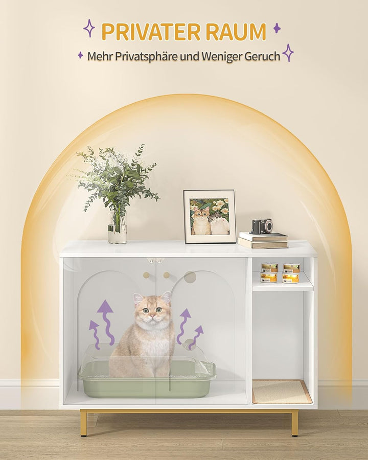 Hzuaneri Katzenschrank, Katzentoilette, Katzenklo Schrank, Katzenhaus mit Tür und separater Trennwan