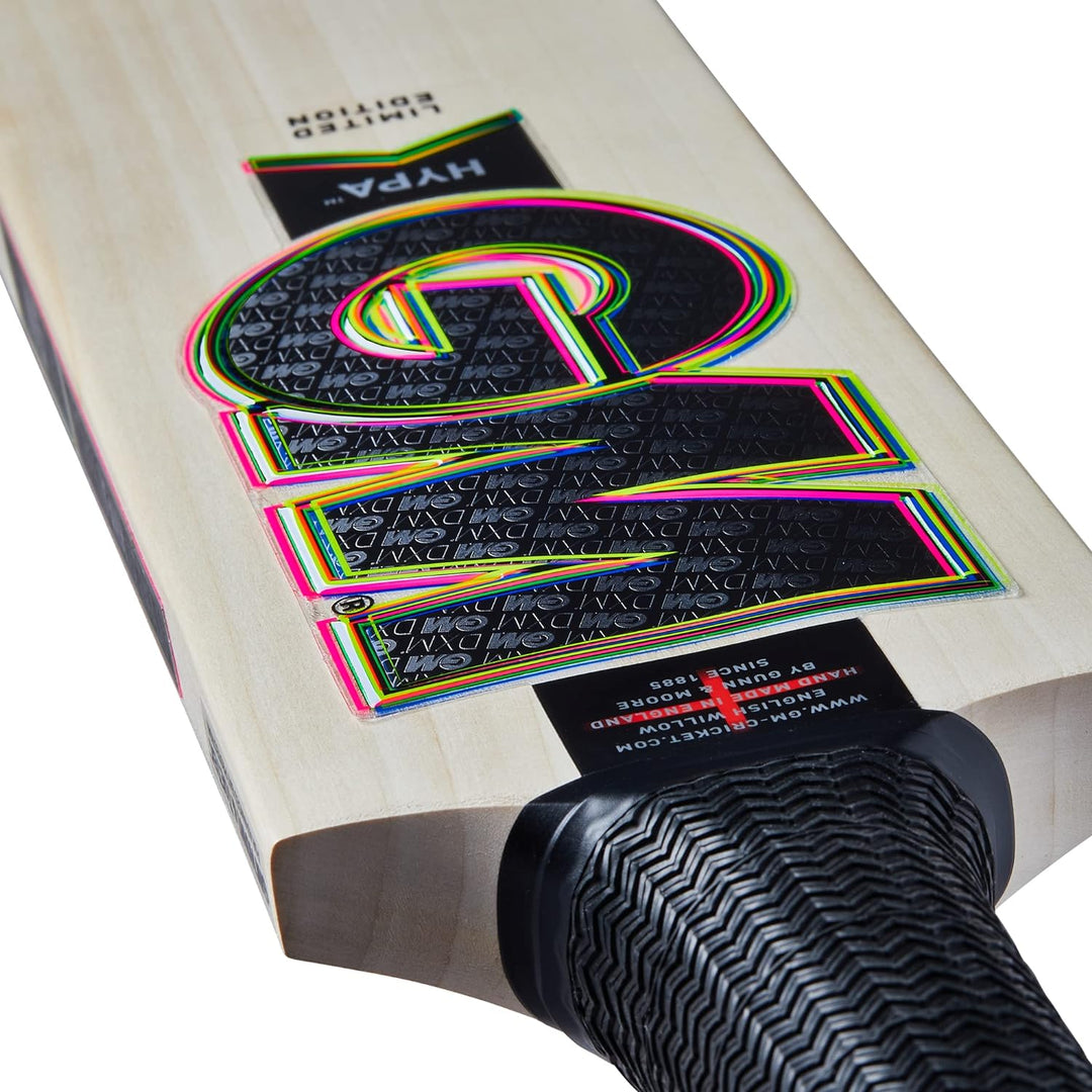 Gunn & Moore GM Cricketschläger | Hypa | English Willow | DXM, ToeTek und Now | L555 Klinge | erhält