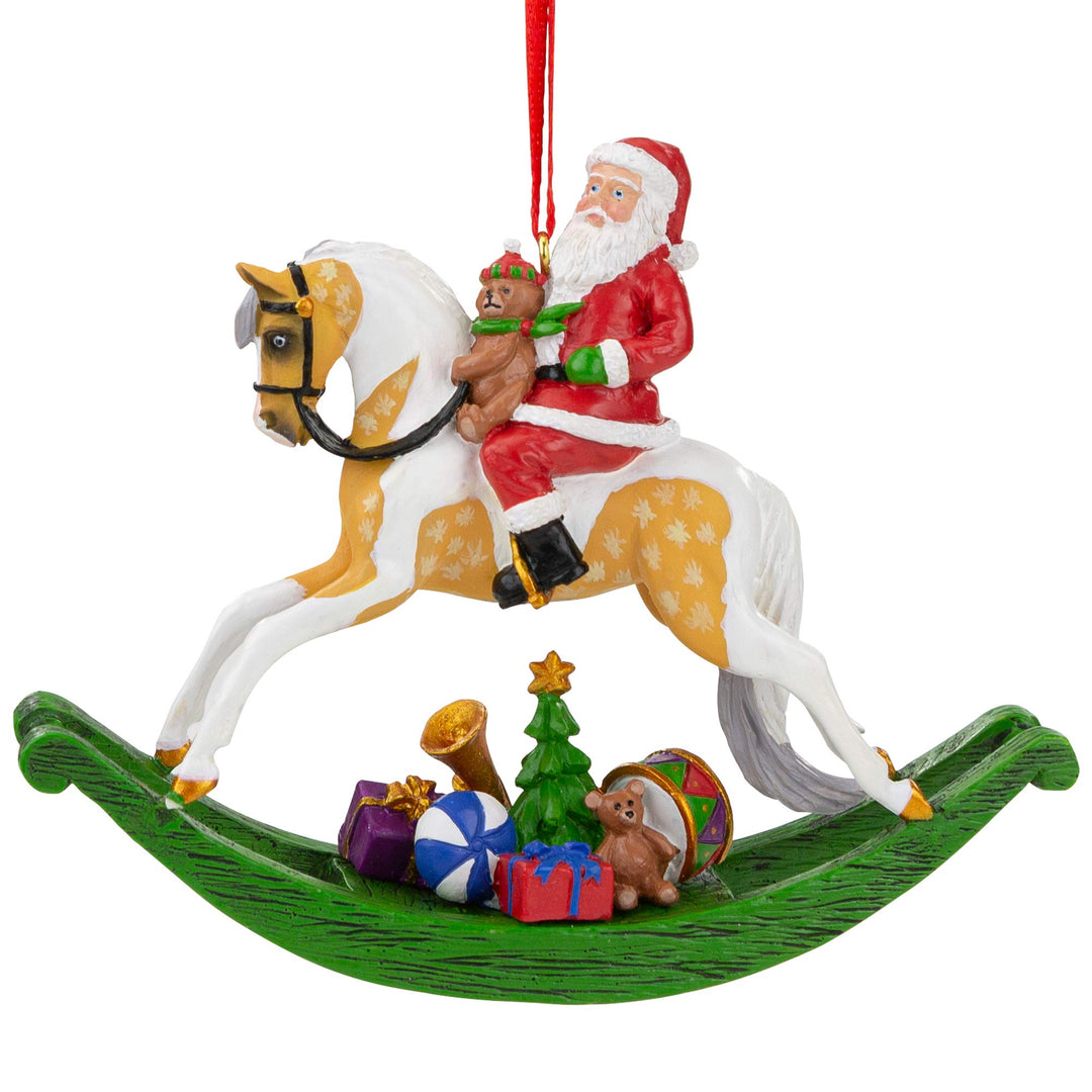 Bilderrahmen im Scheunen-Stil, 3 Stück Weihnachtsmann Schaukelpferd, Weihnachtsmann Schaukelpferd