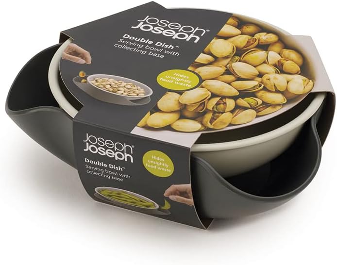 Joseph Joseph Double-Dish Servierschale für Oliven, Nüsse, perfekt für Aperitifs, Grey, Pistazie