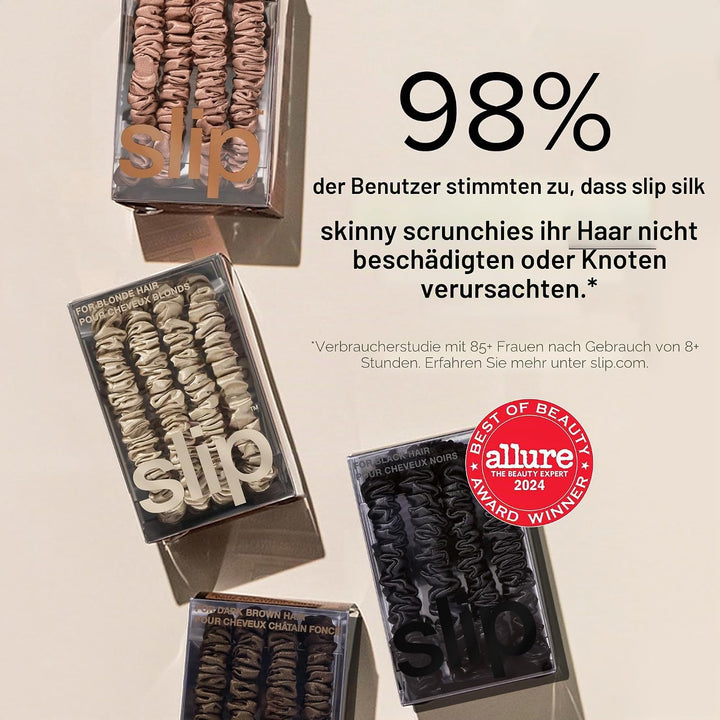Slip Silk 100% Maulbeerseide Haargummi Set - Schonende Scrunchies gegen Haarbruch, 6 Zopfgummis in v