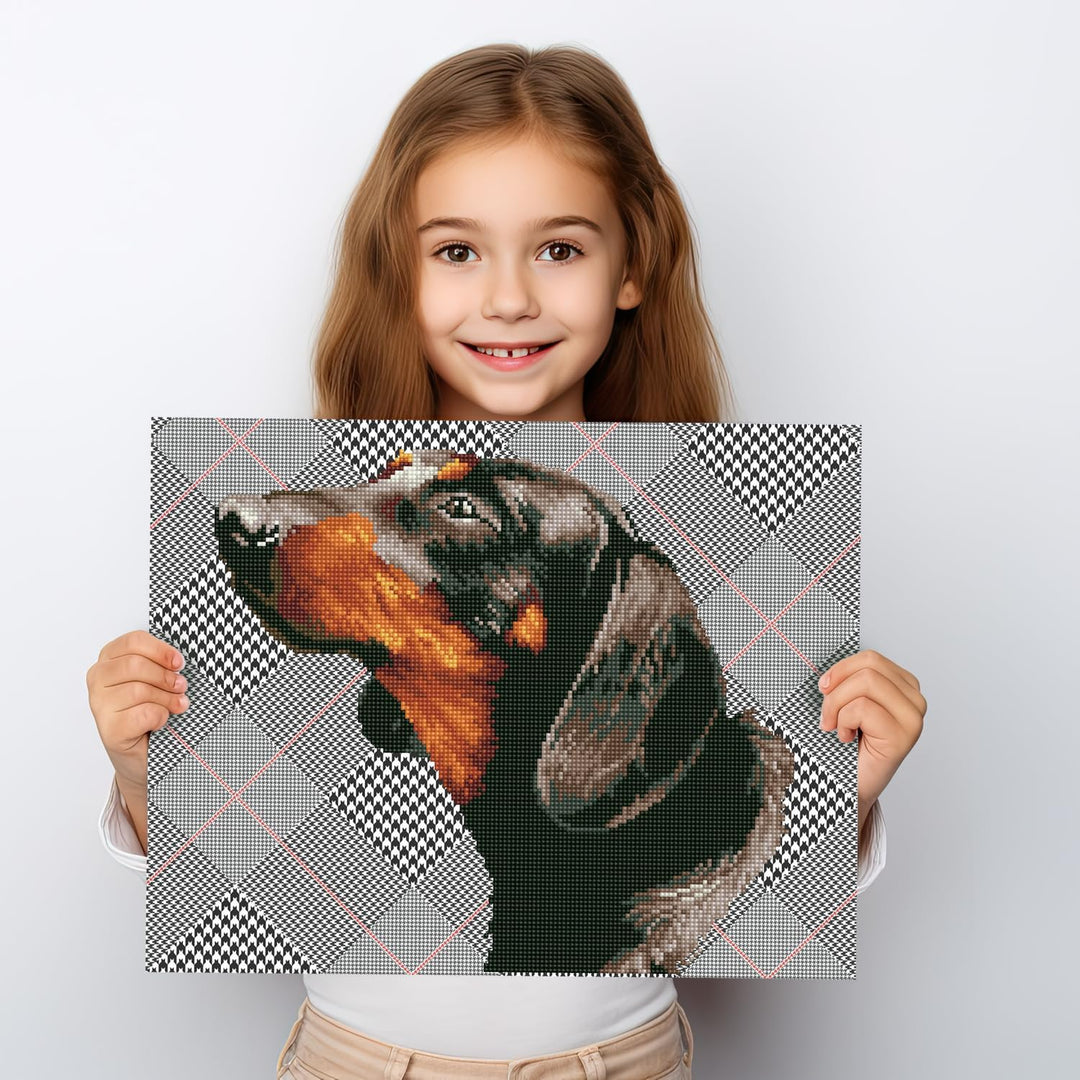 Diamond Dotz DD7-033 Dackel, ca. 47 x 37 cm gross, Diamond Painting, Malen mit Diamanten, funkelndes