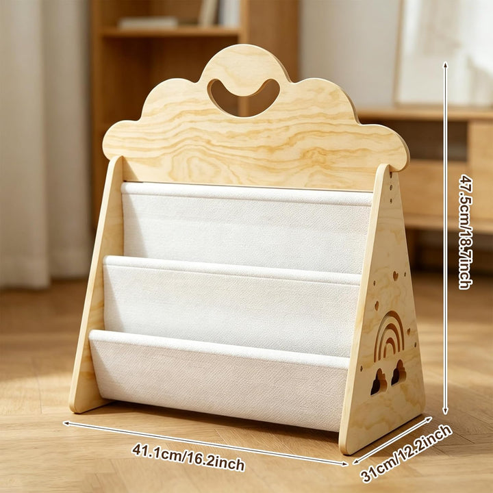 Montessori Bücherregal Kinder, Kinder Bücherregal Holz, Kinderbücherregal, Doppelseitiges Holzregal
