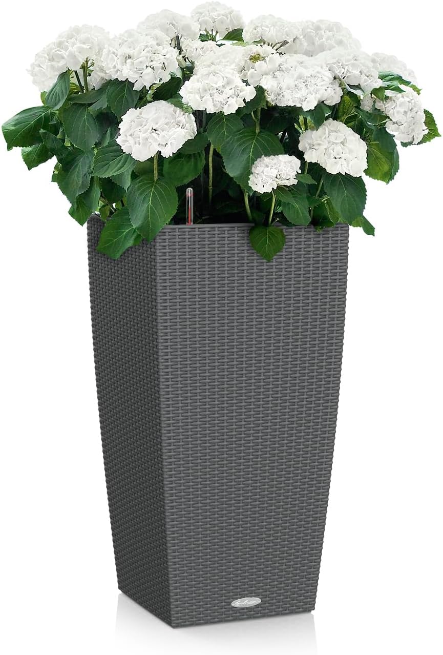LECHUZA CUBICO Cottage 30 granit 15222 29.5x29.5x56.5 cm Granit, 29.5x29.5x56.5 cm Granit