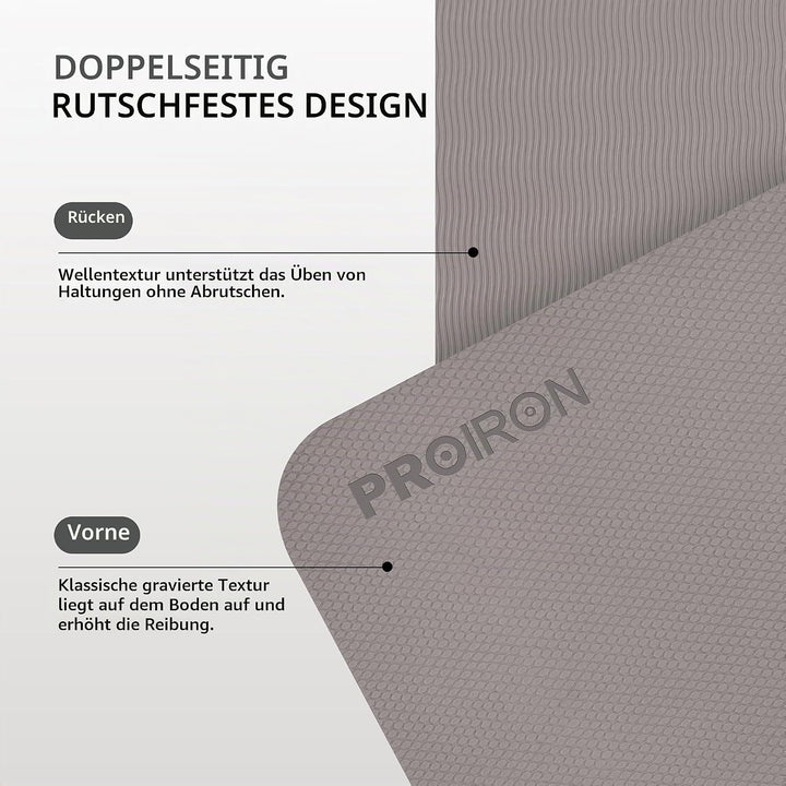 PROIRON Yogamatte Faltbar TPE, Reise Yogamatte rutschfest &amp; leicht 183cm x 61cm x 6mm, Gymnastikmatt
