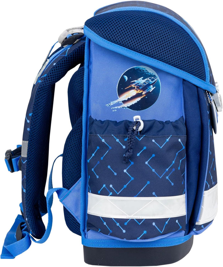 Belmil Classy Schulranzen Set 4 - teilig (403-13/AG/S) Navy Blue Tech, Navy Blue Tech