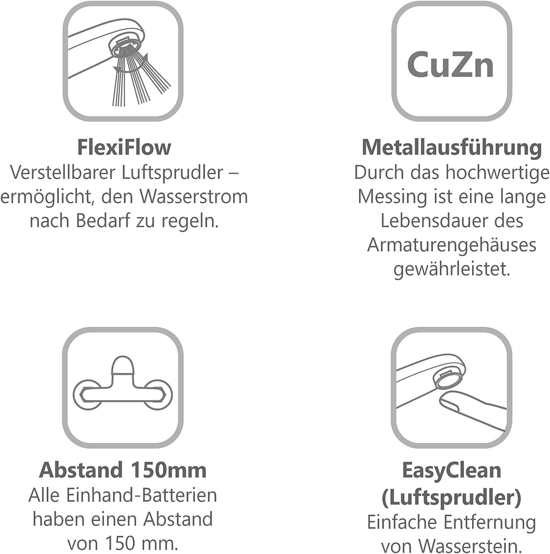 Badarmatur | Einhand-Wannenbatterie Puri | Badewannenarmatur | Einzigartige Bediensystem | Designpre