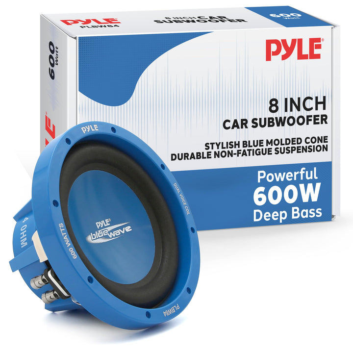 Pyle PLBW84 600W Blue Wave Hochleistungs-Subwoofer 8 Zoll