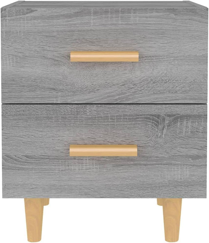 homiuse 44x40x47,5 cm 2 STK Nachttisch NachtkäStchen Grau Sonoma NachtischschräNke Mini Kommode Nach